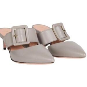 Bally Jemima buckle-detail mules Gray Kitten Heel Sz 37 US 7 Women